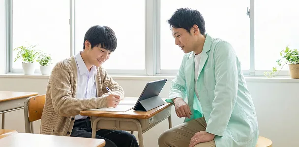 スクーリングでのマンツーマン指導イメージ